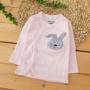 ست لباس 3 تکه دورو پنبه خالص خرگوش صورتی نینینو