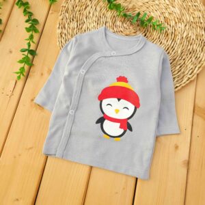 ست لباس 3 تکه پنبه ای پنگوئن طوسی لیونا