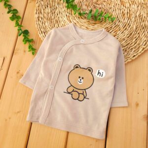 ست لباس 3 تکه پنبه ای خرس کرم لیونا