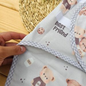 قنداق چسبی خرس طوسی پنبه