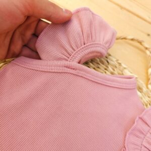 تاپ و شلوارک چین دار دخترانه کالباسی