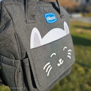 کیف کوله کتان چرم گربه زغال سنگی چیکو