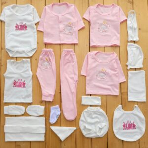 ست لباس 19تکه بیمارستانی پنبه ای اسب تک شاخ صورتی ادورا