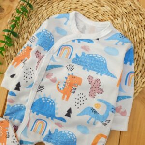 سرهمی کلاه دار پنبه ای دایناسور آبی لیونا