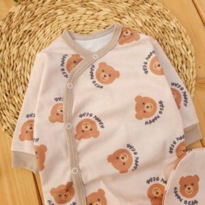 سرهمی کلاه دار پنبه ای خرس کرم لیونا