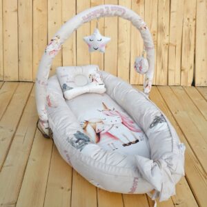 سرویس خواب گارددار 6 تکه مخمل میکرو اسب تک شاخ کرم