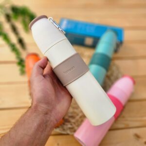 فلاسک استیل 500 میل پاستیلی طرح چرم Fonson