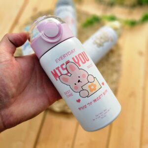 فلاسک استیل 300 میل نی دار پاستیلی طرح No Bad Days