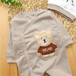 سرهمی کلاه گلدوزی دار Bear کرم لیونا