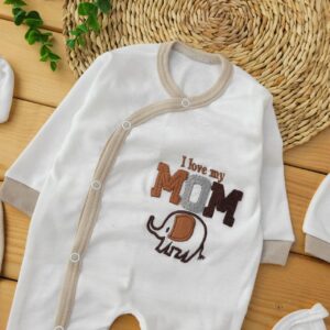ست 7تکه بیمارستانی فیل MOM سفید کرم لیونا