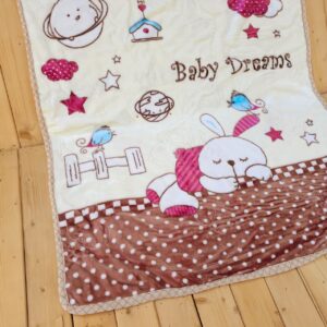 پتو گلبافت سایز بزرگ دولایه خرگوش سفید قهوه ای شطرنجی Bab Dream