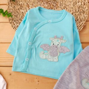 ست لباس 3 تکه پنبه خالص دایناسور بی بی لایف