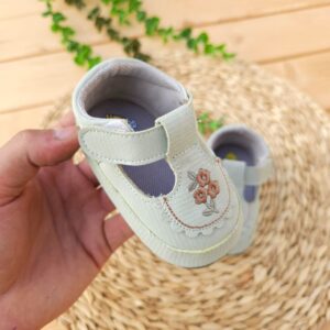 پاپوش نقلی لوکس گلدوزی دار گل سبز nilu