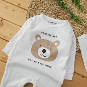 سرهمی کلاه دار پنبه خالص خرس سفید چیاکو