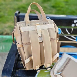 کیف کوله 3تکه (کیف کوچک و زیرانداز) گلدوزی دار تدی کرم Sunnbaby