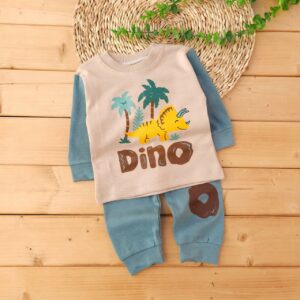 بلوز شلوار پنبه دورس Dino کرم سبز آراس