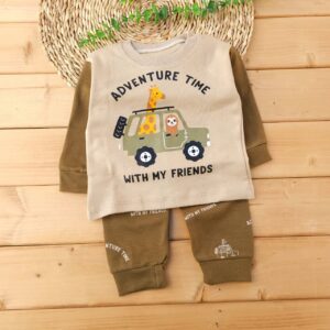 بلوز شلوار پنبه دورس ماشین کرم آراس