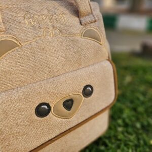 کیف کوله ای مخمل عروسکی خرس کرم روشن Gandom