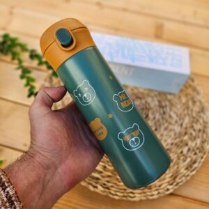 فلاسک استیل 500 میل پاستیلی خرس سبز