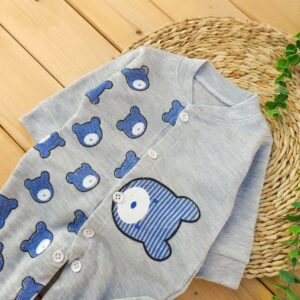 سرهمی کلاه دار تدی طوسی دکمه دار ADLI