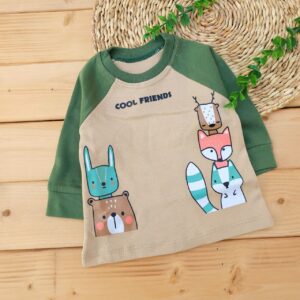 بلوز شلوار پنبه دورس Cool Friends سبز کرم آراس