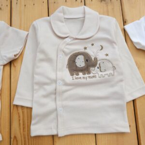 ست لباس 19تکه بیمارستانی پنبه خالص فیل کرم BabySet