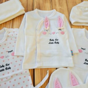 ست لباس 19تکه بیمارستانی پنبه خالص خرگوش صورتی BabySet
