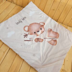 سرویس خواب کنار مادر 6 تکه میکرو خرس اسب چوبی کرم (همراه با آغوشی شیردهی)