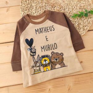 بلوز شلوار پنبه دورس زنبور و حیوانات Murilo شکلاتی آراس