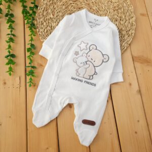 ست 10 تکه بیمارستانی پنبه خالص سفید دو خرس چیاکو