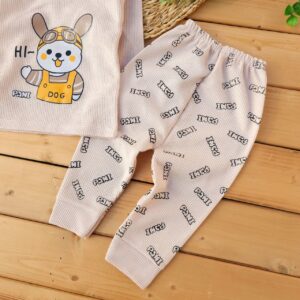 بلوز شلوار پنبه کبریتی خرگوش کرم Hi پانی