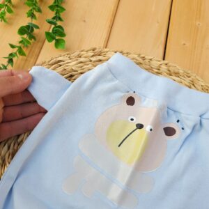 شلوار گوش دار پنبه خالص خرس ابی