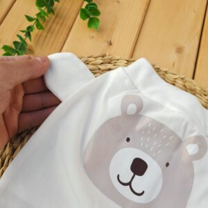 شلوار گوش دار پنبه خالص خرس سفید