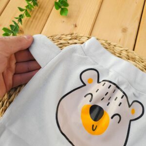 شلوار گوش دار پنبه خالص خرس طوسی