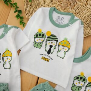 ست لباس 5 تکه پنگوئن سبز پانی