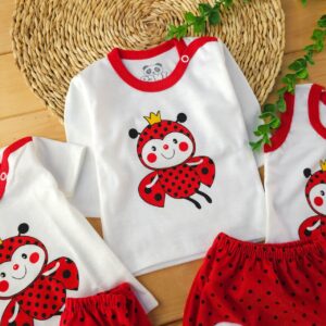 ست لباس 5 تکه کفشدوزک قرمز پانی