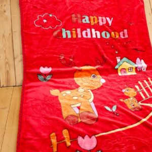 پتو گلبافت سایز بزرگ طرح گوزن شاخ دار قرمز